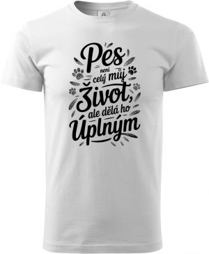 Pes není celý můj život, ale dělá ho úplným, černý tisk