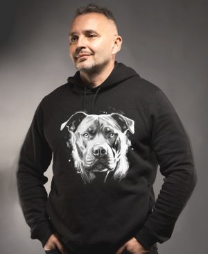 Pitbull, bílý tisk