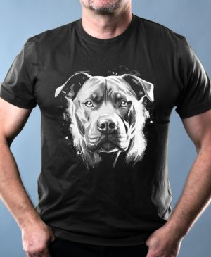 Pitbull, bílý tisk