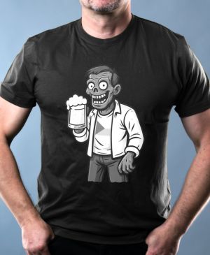 Pivní zombie, bílý potisk