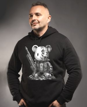 Plyšový terminátor, bílý tisk