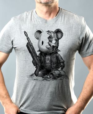 Plyšový terminátor, černý tisk