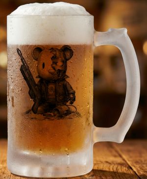 Plyšový terminátor, černý tisk