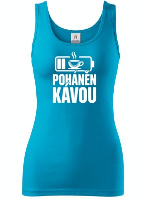Poháněn kávou, bílý potisk