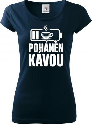 Poháněn kávou, bílý potisk