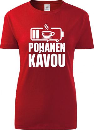 Poháněn kávou, bílý potisk