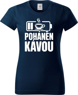 Poháněn kávou, bílý potisk