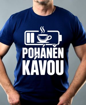 Poháněn kávou, bílý potisk