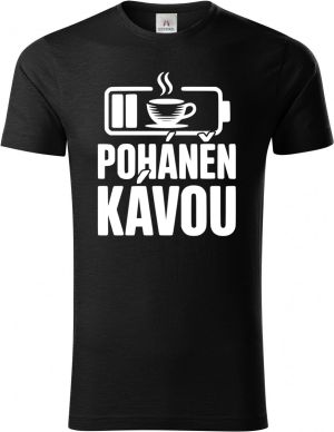 Poháněn kávou, bílý potisk