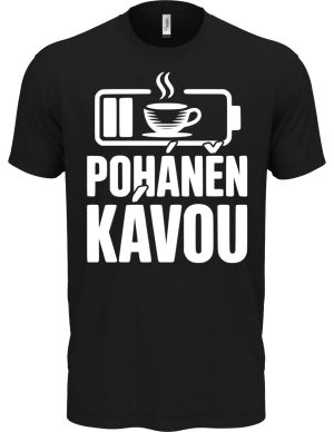 Poháněn kávou, bílý potisk