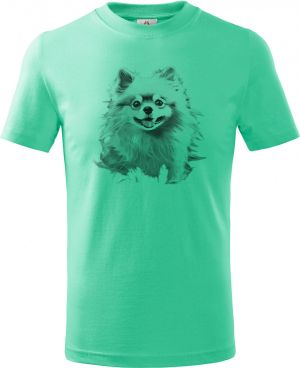 Pomeranian, černý tisk