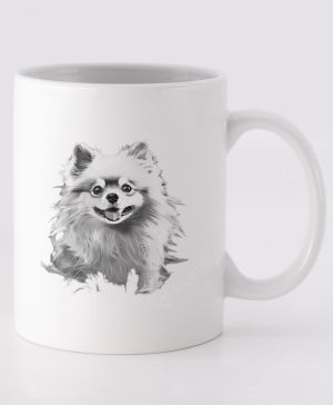 Pomeranian, černý tisk