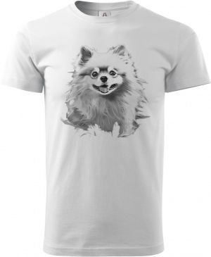 Pomeranian, černý tisk