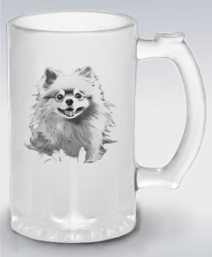 Pomeranian, černý tisk