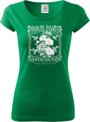 Proud života, bílý potisk