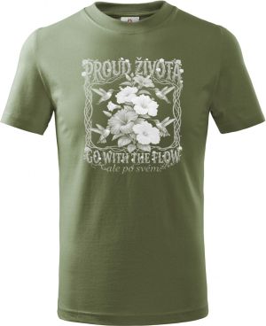 Proud života, bílý potisk