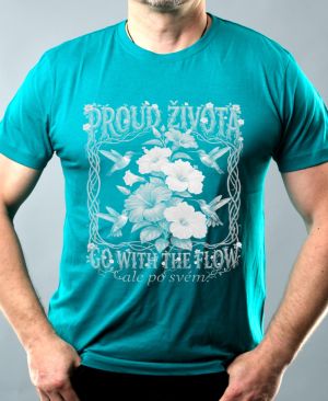 Proud života, bílý potisk