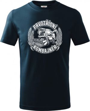 Prvotřídní kombajnér, bílý potisk