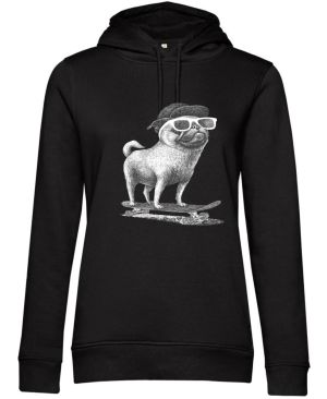 Psí jízda, mops, bílý potisk