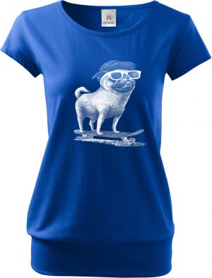 Psí jízda, mops, bílý potisk