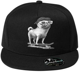 Psí jízda, mops, bílý potisk