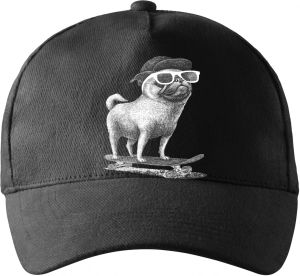 Psí jízda, mops, bílý potisk