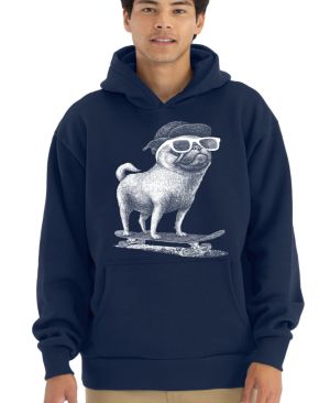 Psí jízda, mops, bílý potisk