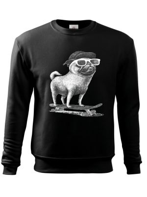 Psí jízda, mops, bílý potisk