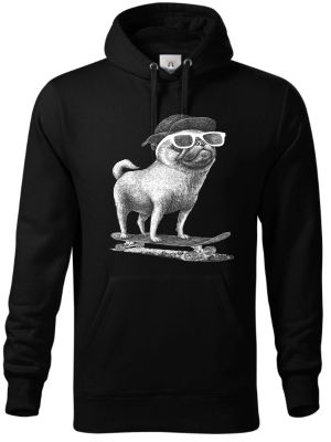 Psí jízda, mops, bílý potisk