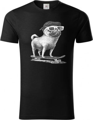 Psí jízda, mops, bílý potisk