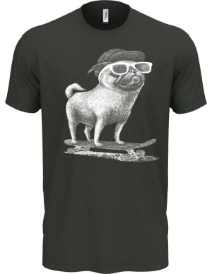 Psí jízda, mops, bílý potisk