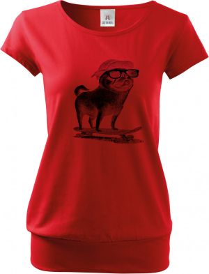 Psí jízda, mops, černý potisk