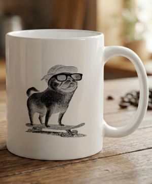 Psí jízda, mops, černý potisk