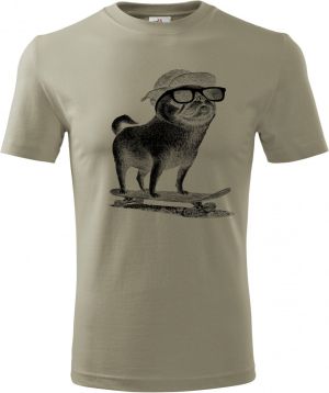 Psí jízda, mops, černý potisk