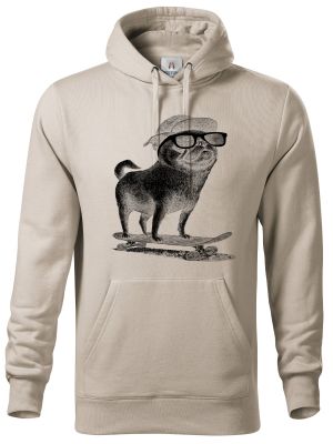 Psí jízda, mops, černý potisk