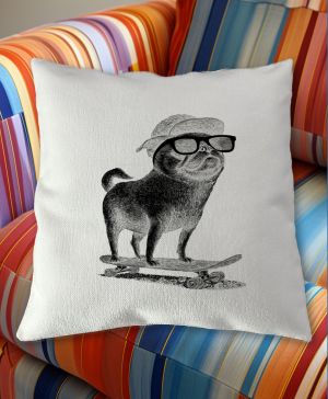 Psí jízda, mops, černý potisk