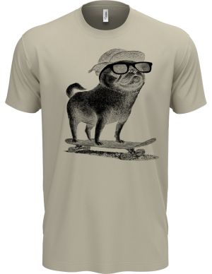 Psí jízda, mops, černý potisk