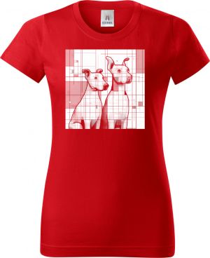 Psi v kubistickém stylu, V2, bílý potisk