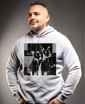 Psi v kubistickém stylu, V2, černý potisk