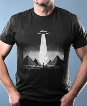 Pyramidy a UFO, bílý tisk