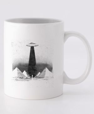 Pyramidy a UFO, černý tisk