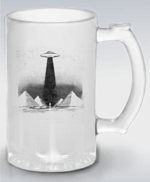 Pyramidy a UFO, černý tisk