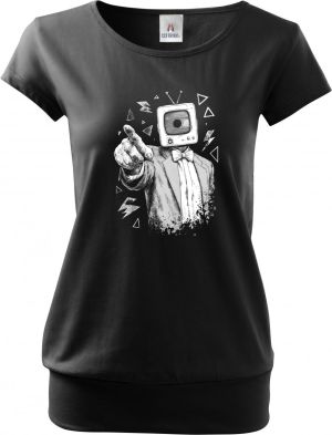Retro TV man, bílý tisk