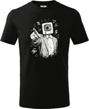 Retro TV man, bílý tisk