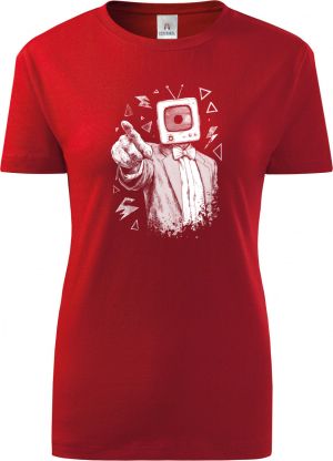 Retro TV man, bílý tisk
