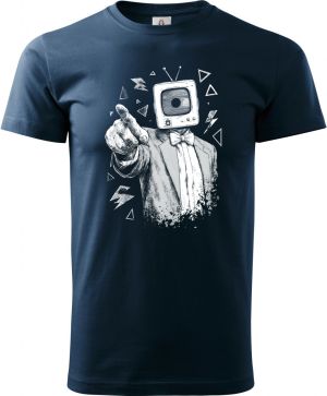 Retro TV man, bílý tisk