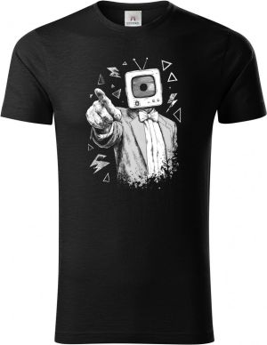Retro TV man, bílý tisk
