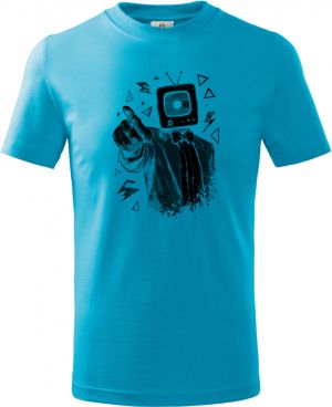 Retro TV man, černý tisk