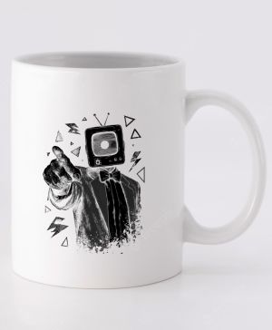 Retro TV man, černý tisk
