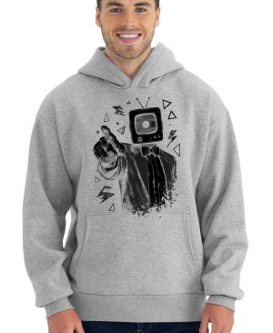 Retro TV man, černý tisk